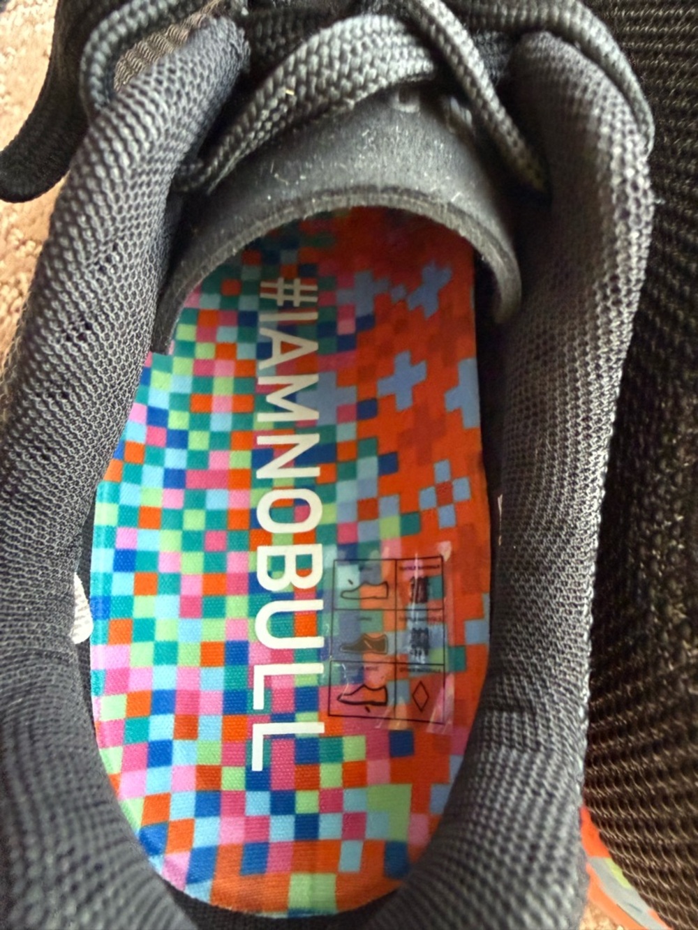 NWOT NOBULL Black Knit Trainer with Colorblock Pixel Midsole - Picture 6 of 8